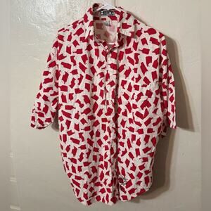 Rare Vintage 80s Heet 100% Cotton Button Down Hong Kong Streetwear Medium